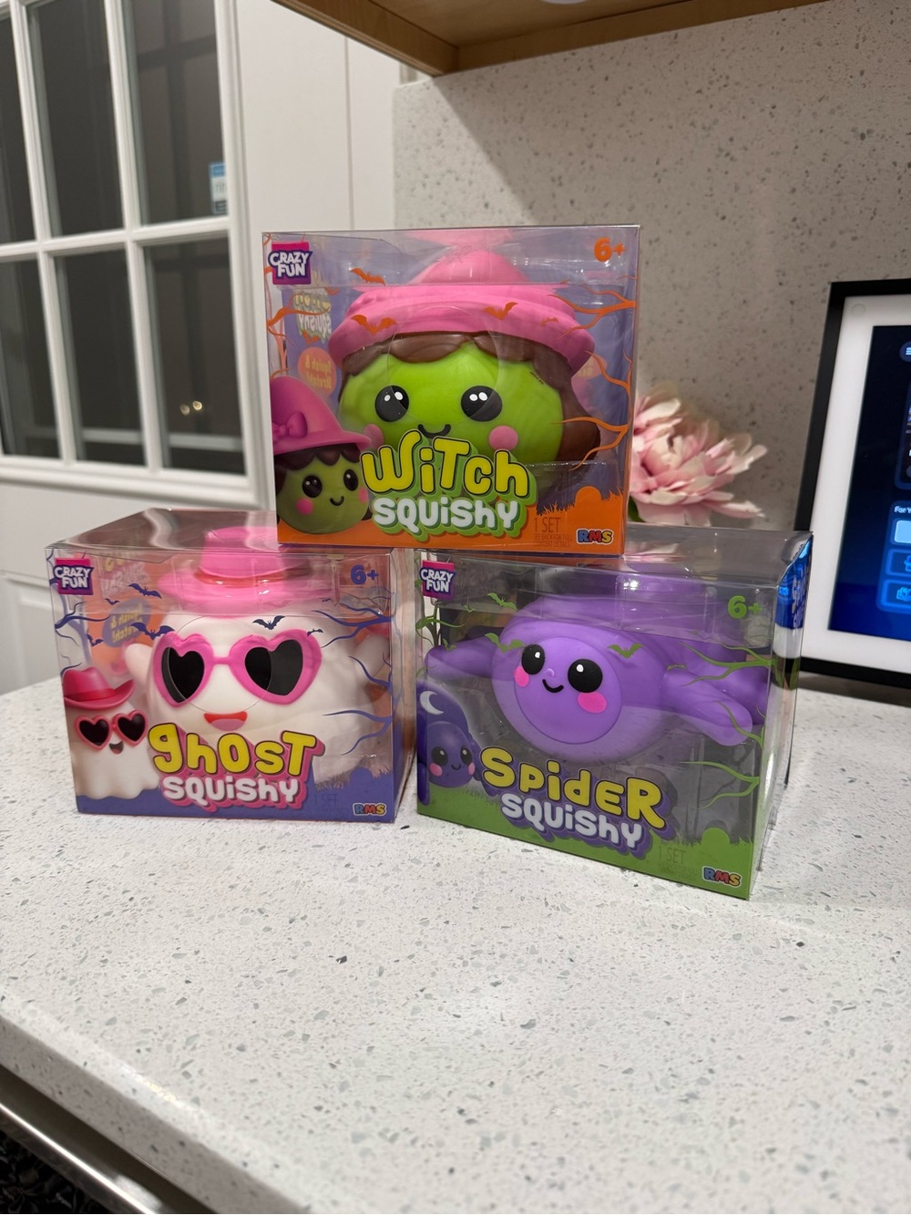 3 Crazy Fun RMS Squishys Halloween edition- Ghost, Spider, Witch (full set)